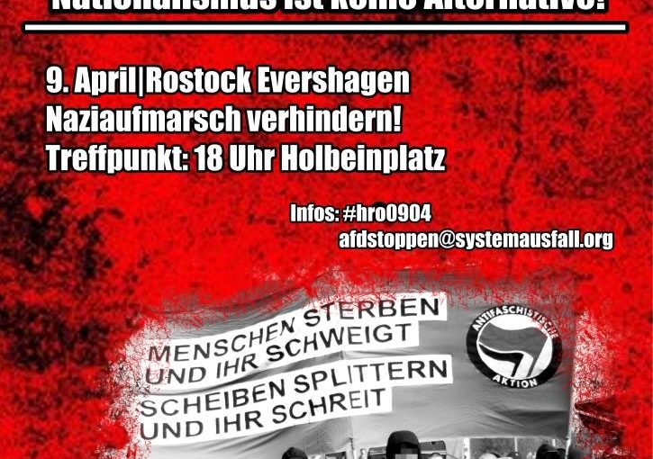 [HRO] 09.04.: Alle auf die Straße! AfD-Demo stoppen!